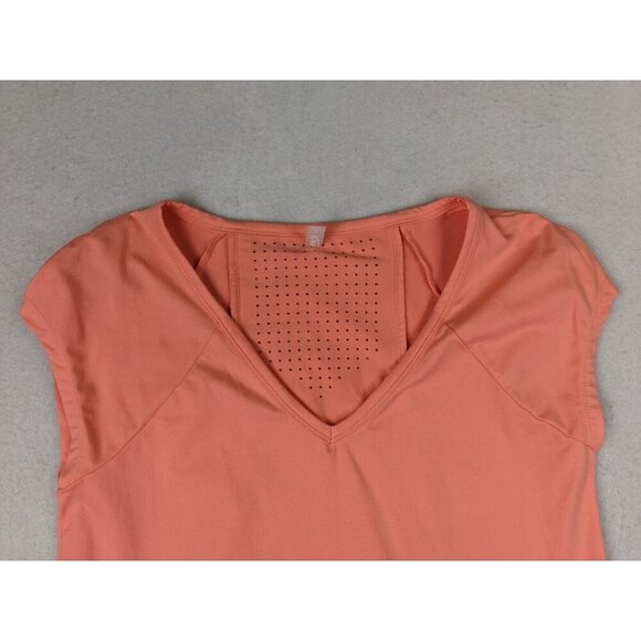 MTA SPORT - WOMEN'S CORAL ORANGE CAP SLEEVE ATHLETIC TOP - SIZE S - Picture 3 of 7